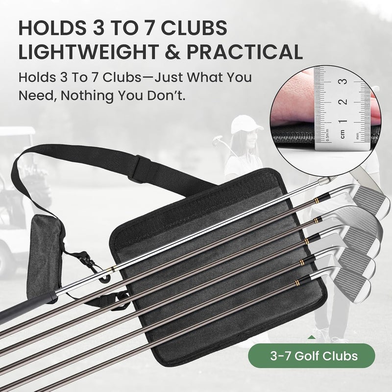 GKandi 3-7 Club Golf Bag Small Carry Prevent Flip Out with Ball Pouch, Mini Lightweight for Driving Range Carrier Course Training Case, Durable & Portable for Men Women Ladies Kids - Image 3